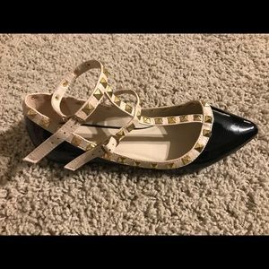 Black studded flats
